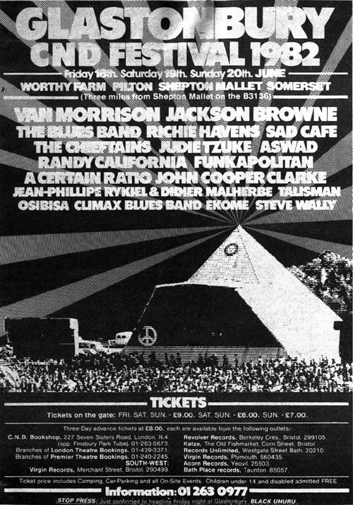 Image result for glastonbury festival 1982